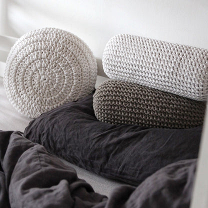 Zuri House Knitted Bolster Cushion - Mocha