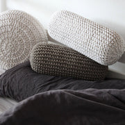 Zuri House Knitted Bolster Cushion - Mocha