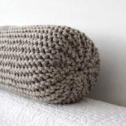 Zuri House Knitted Bolster Cushion - Mocha