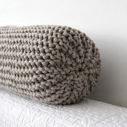 Zuri House Knitted Bolster Cushion - Mocha
