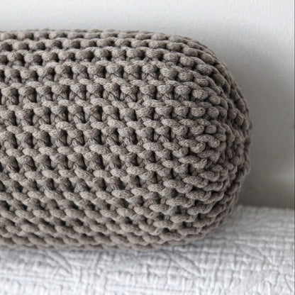 Zuri House Knitted Bolster Cushion - Mocha