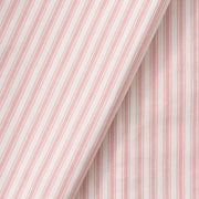 Close-up of Oliver Furniture Seaside Classic Bed Curtain featuring a light pink and white striped pattern made of certified cotton, designed to create a cozy den for children's Seaside Classic beds. 