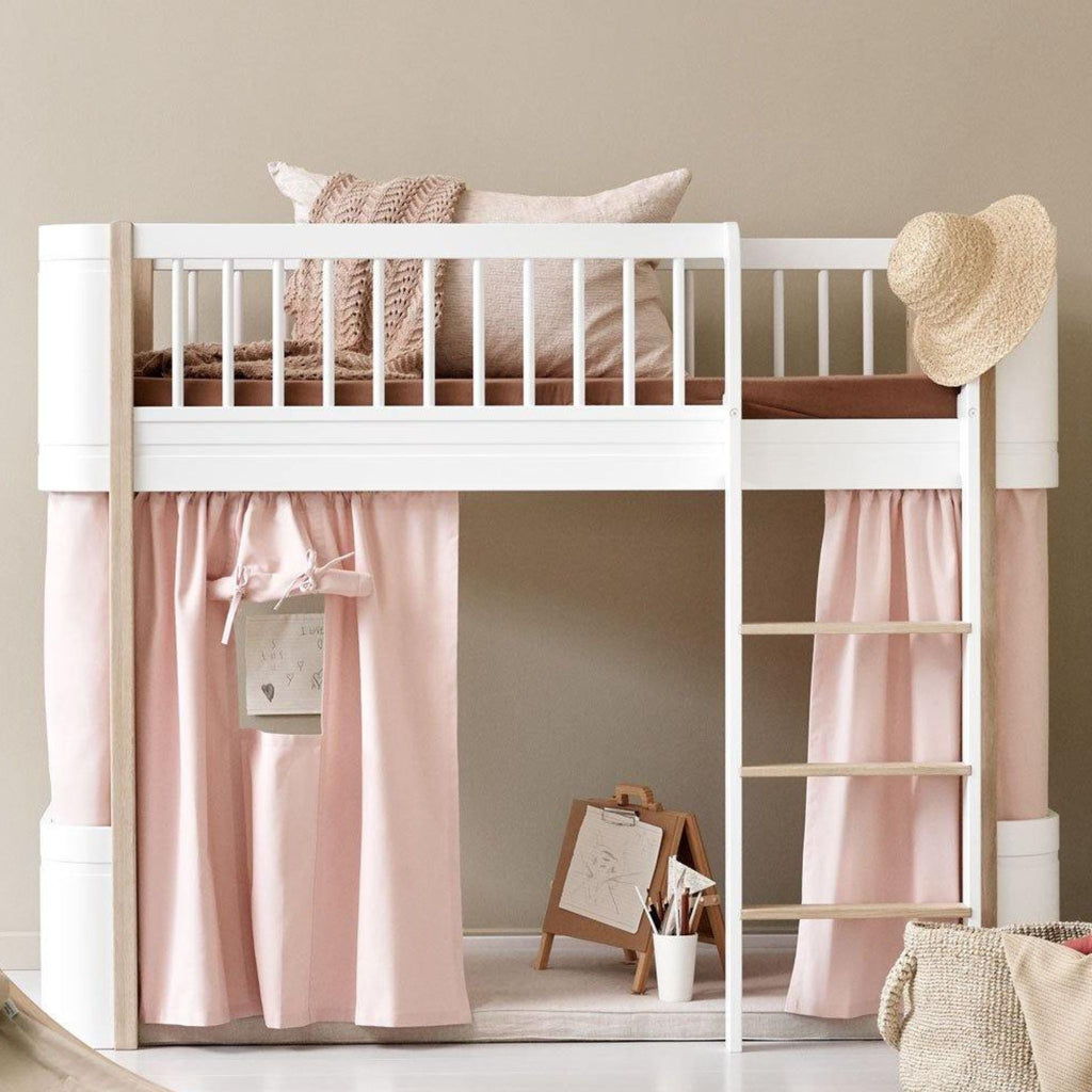 Wood Mini+ Cabin Curtains Low Loft Bed