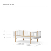 Oliver Furniture Wood Original Junior Day Bed - White/Oak