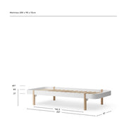 Oliver Furniture Wood Original Lounger Bed 120cm - White/Oak