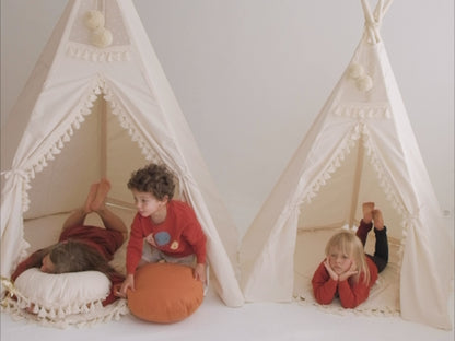 MiniCamp Boho Kids Teepee Tent with Tassels - Extra Large