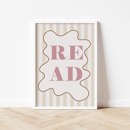 Autumns Corner Read Art Print - Stripy Edition