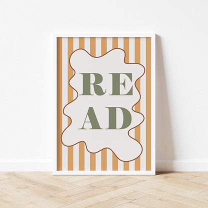 Autumns Corner Read Art Print - Stripy Edition
