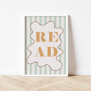 Autumns Corner Read Art Print - Stripy Edition