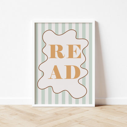 Autumns Corner Read Art Print - Stripy Edition