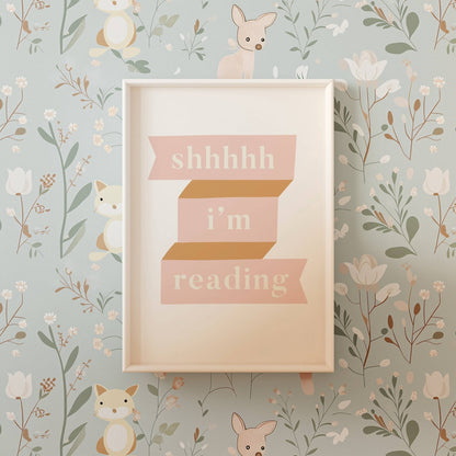 Autumns Corner Shhhh I'm Reading Art Print