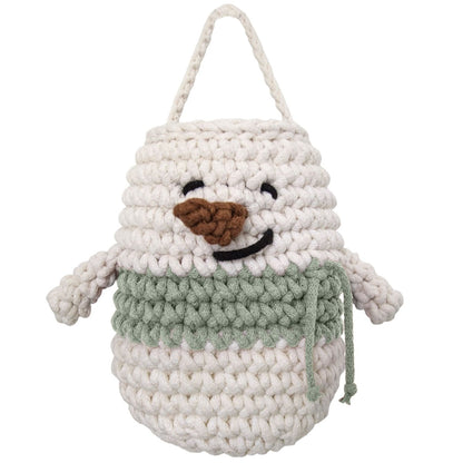 Zuri House Snowman Hanging Basket - Sage