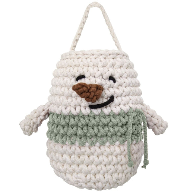 Zuri House Snowman Hanging Basket - Sage