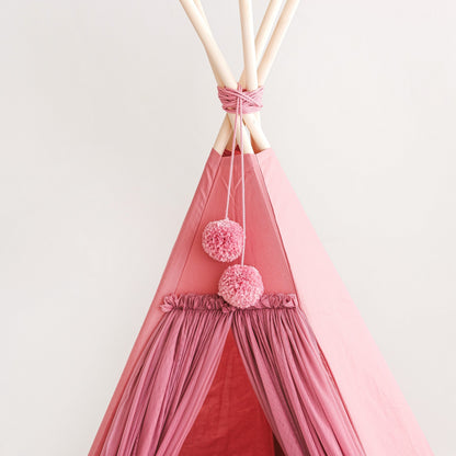 MiniCamp Fairy Teepee Play Tent With Tulle - Rose