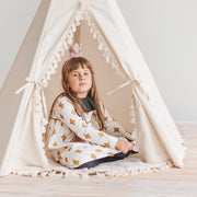 MiniCamp Boho Kids Teepee with Tassels - Ecru