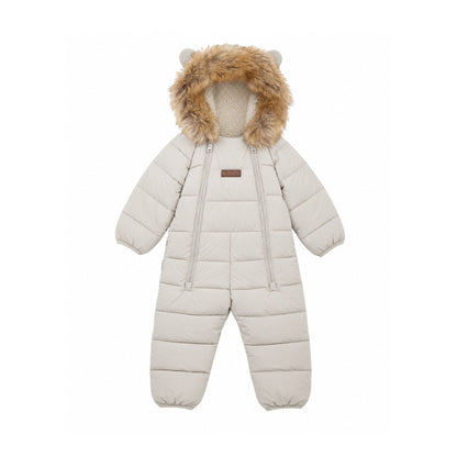 Toastie Cloud Onesie Fur Trim Snowsuit - Winter White
