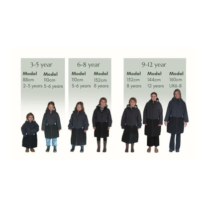 Toastie Kids Dry Robe Size Chart