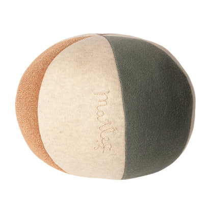 Maileg Soft Ball Toy - Dusty Green/Coral Glitter