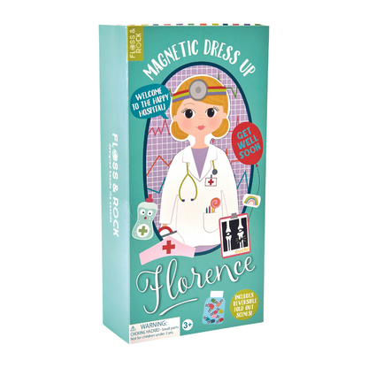 Floss & Rock Wooden Magnetic Dress Up Doll - Florence