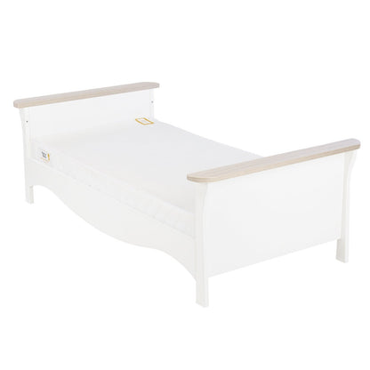 CuddleCo Clara 2 Piece Nursery Furniture Set (Cot Bed & Dresser) - White & Ash