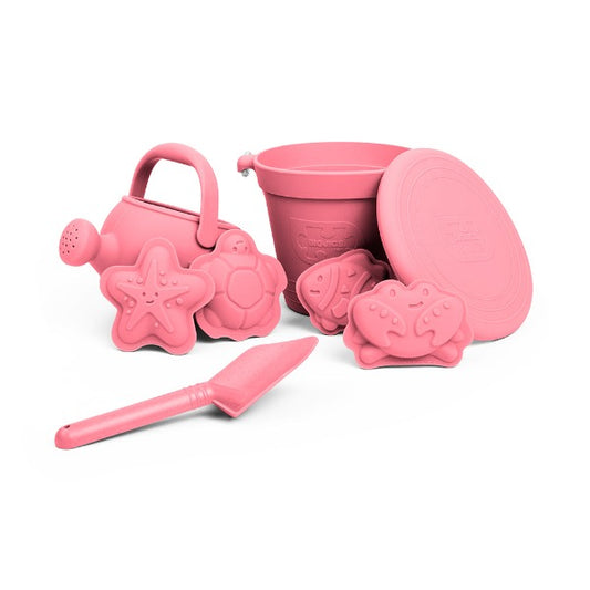 Bigjigs Toys Coral Pink Silicone Beach Toys Bundle (5 Pieces)