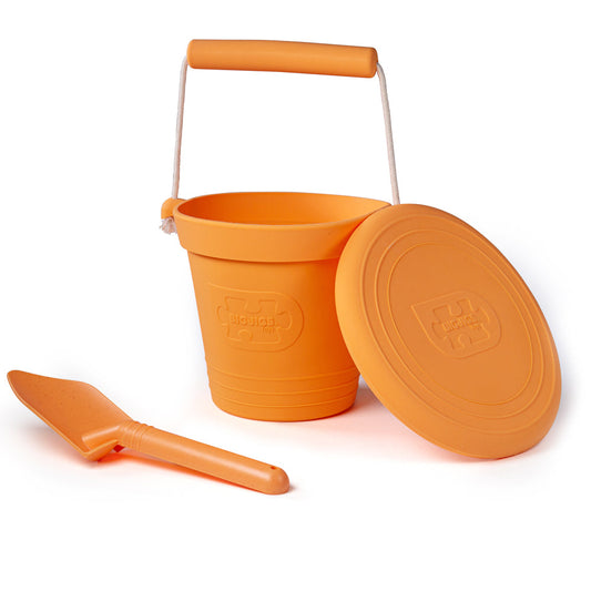 Bigjigs Toys Apricot Orange Silicone Bucket, Flyer and Spade Set