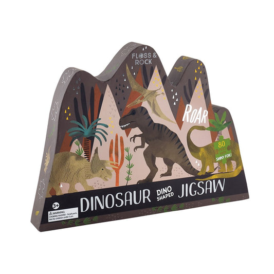 Floss & Rock "Dino" Shaped Jigsaw Puzzle (80 pcs) - Dinosaur