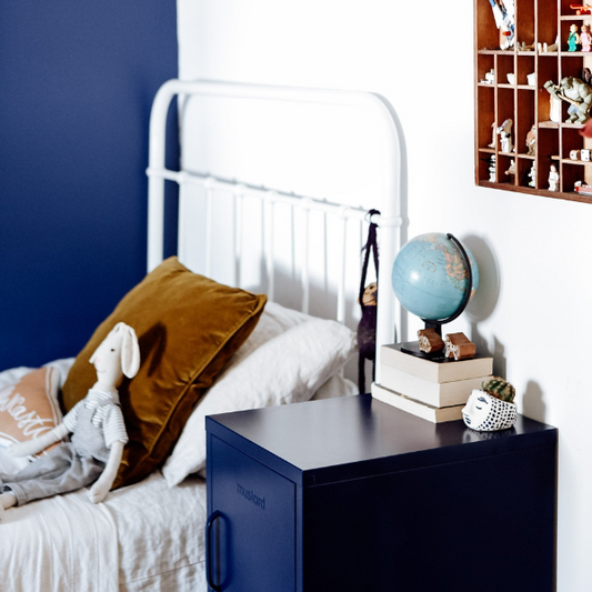 Mustard Made The Shorty Bedside Locker - Navy (Right)