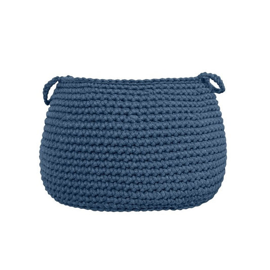 Zuri House Crochet Basket - Denim Blue