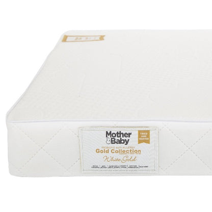 Mother&Baby White Gold Anti-Allergy Pocket Sprung Cot Bed Mattress (140 X 70cm)