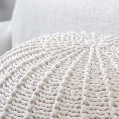 Zuri House Knitted Pouffe (Large) - Ivory