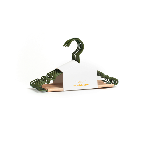 Mustard Made Kids Top Hangers 10 Pack - Olive