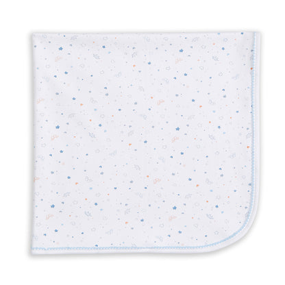 Marie-Chantal Star & Crown Print Blanket - Blue