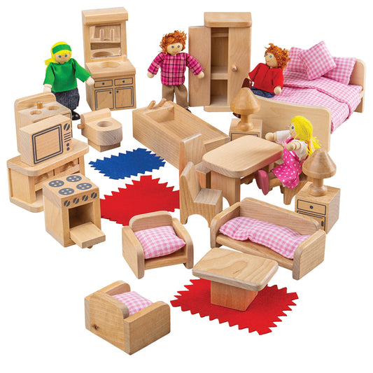 Bigjigs Toys Doll Family and Furniture Set
