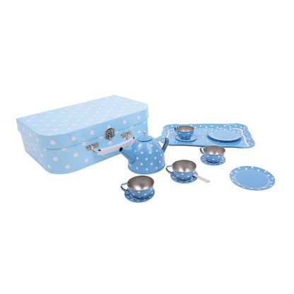 Bigjigs Toys Blue Polka Dot Tea Set