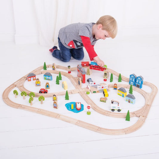 Bigjigs Rail Town and Country Train Set