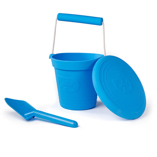 Bigjigs Toys Ocean Blue Silicone Bucket, Flyer & Spade Set