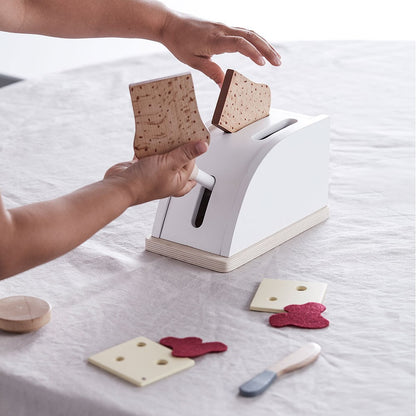 Kids Concept Wooden Toaster Set - White