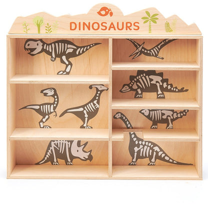 Tender Leaf Toys 8 Dinosaurs Wooden Set / Shelf