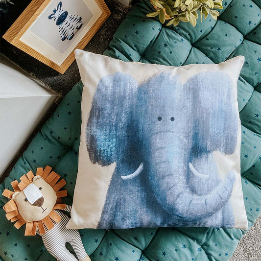 Tigercub Prints Evie the Elephant Safari Nursery Cushion Cover