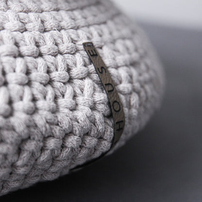 Zuri House Crochet Round Cushion - Oatmeal