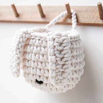 Zuri House Crochet Bunny Basket - Ivory