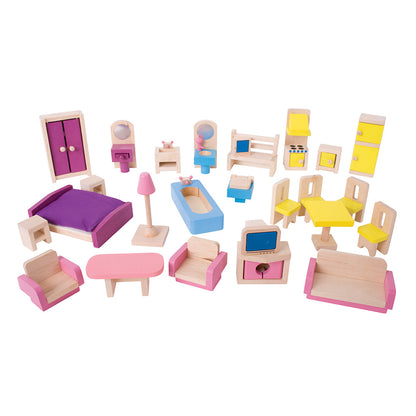 Bigjigs Toys Wooden Dolls Furniture Set