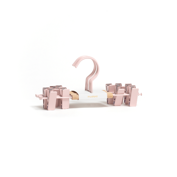 Mustard Made Kids Clip Hangers 5 Pack - Blush Pink