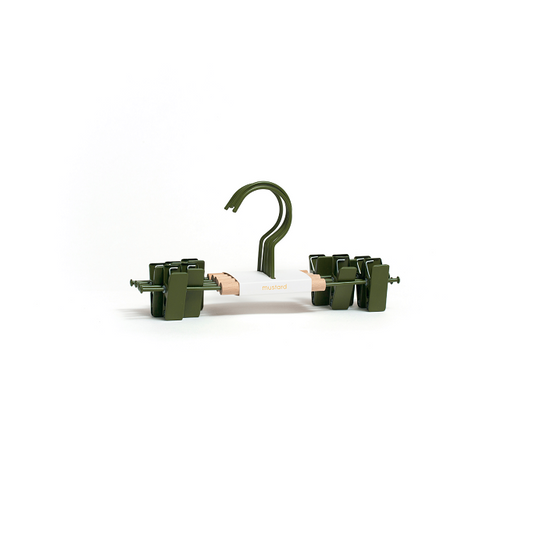 Mustard Made Kids Clip Hangers 5 Pack - Olive