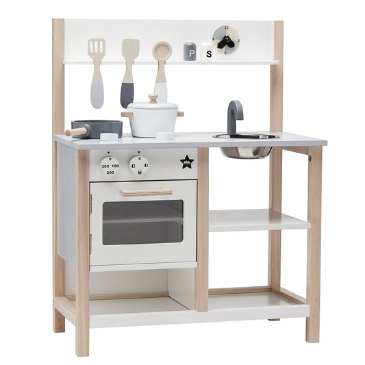 Kids Concept Wooden Play Kitchen - Natural/White