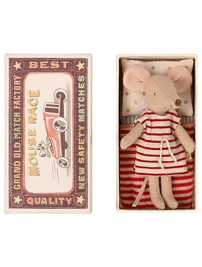 Maileg Big Sister Mouse in Matchbox - Striped Dress