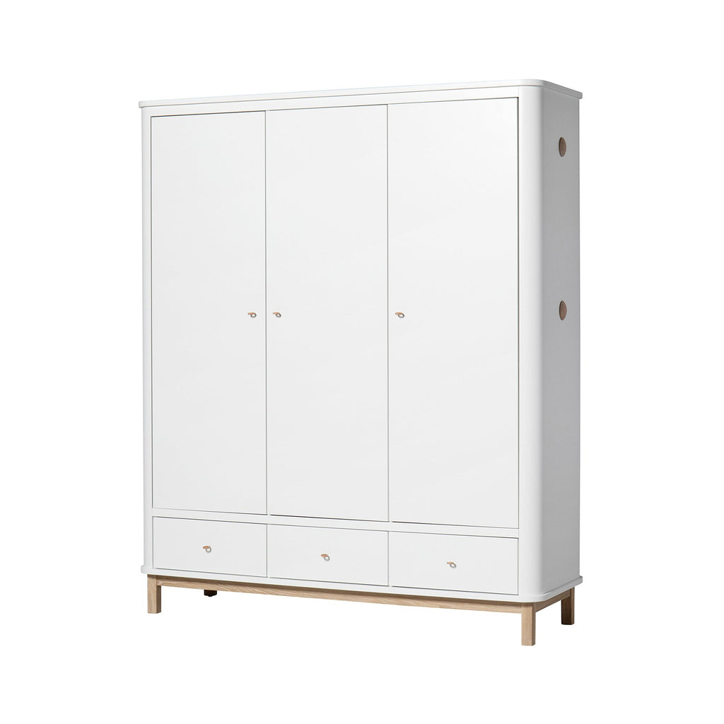 Oliver Furniture Wood 3 Door Wardrobe White Oak Scandiborn