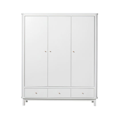 Oliver Furniture Wood Wardrobe 3 Door - White