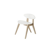 Oliver Furniture PingPong kids chair with white lacquered moulded birch seat and backrest, and white-oiled oak veneer legs, perfect for modern homes. 